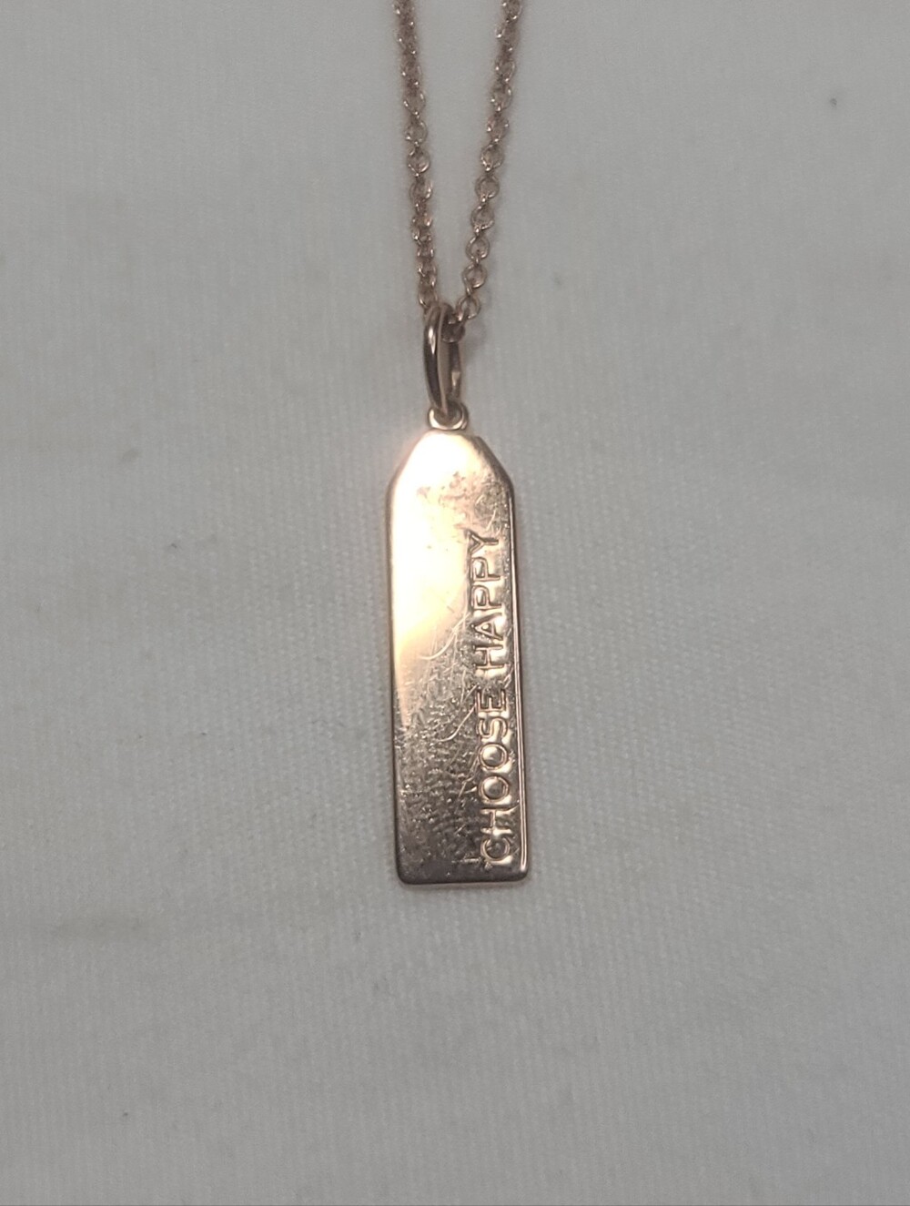 Origami Owl 925 Choose Happy Rose Gold Sterling Silver Pendant Necklace